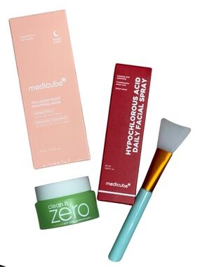 K-Beauty Glow Medicube Collagen Mask, Hypochlorous Spray & Banila Co Pore Balm